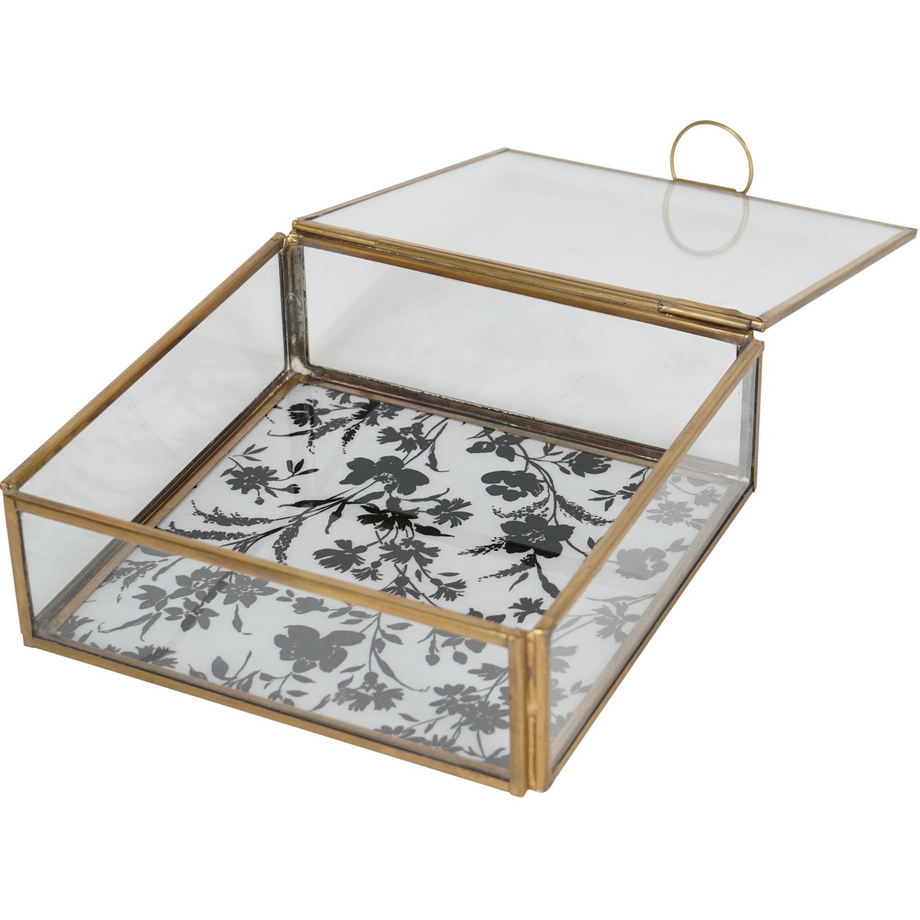 Laura Ashley Gold & Clear Glass Box In Rye | Small
